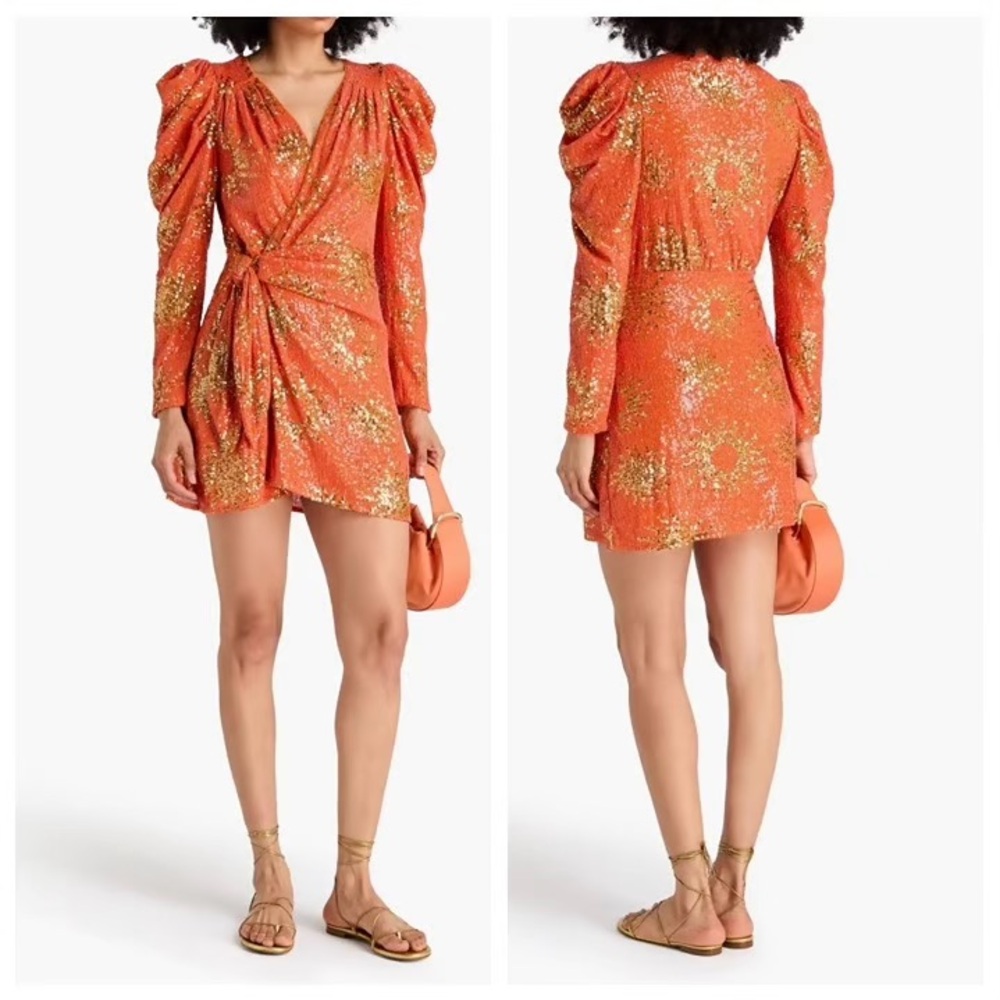 FARM Rio Sunny Mood Sequin Long Sleeve Dress